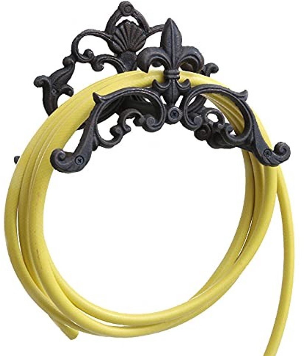 Dailygoods- Slanghouder Gietijzer Antiek - Wandhouder - Tuinslanghouder - Metalen Houder - 28 x 18 x 14 cm - Duurzaam Design