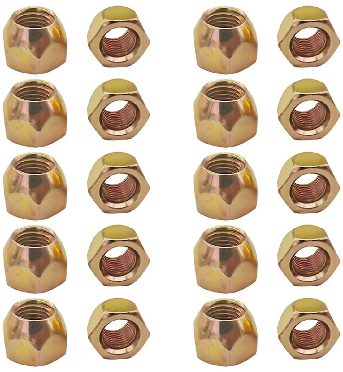 Dailygoods- Wielmoeren 20 Stuks - Roestbestendig - Koolstofstaal - Conische Tailleband 60° - Universeel - Perfecte Pasvorm - Moeren
