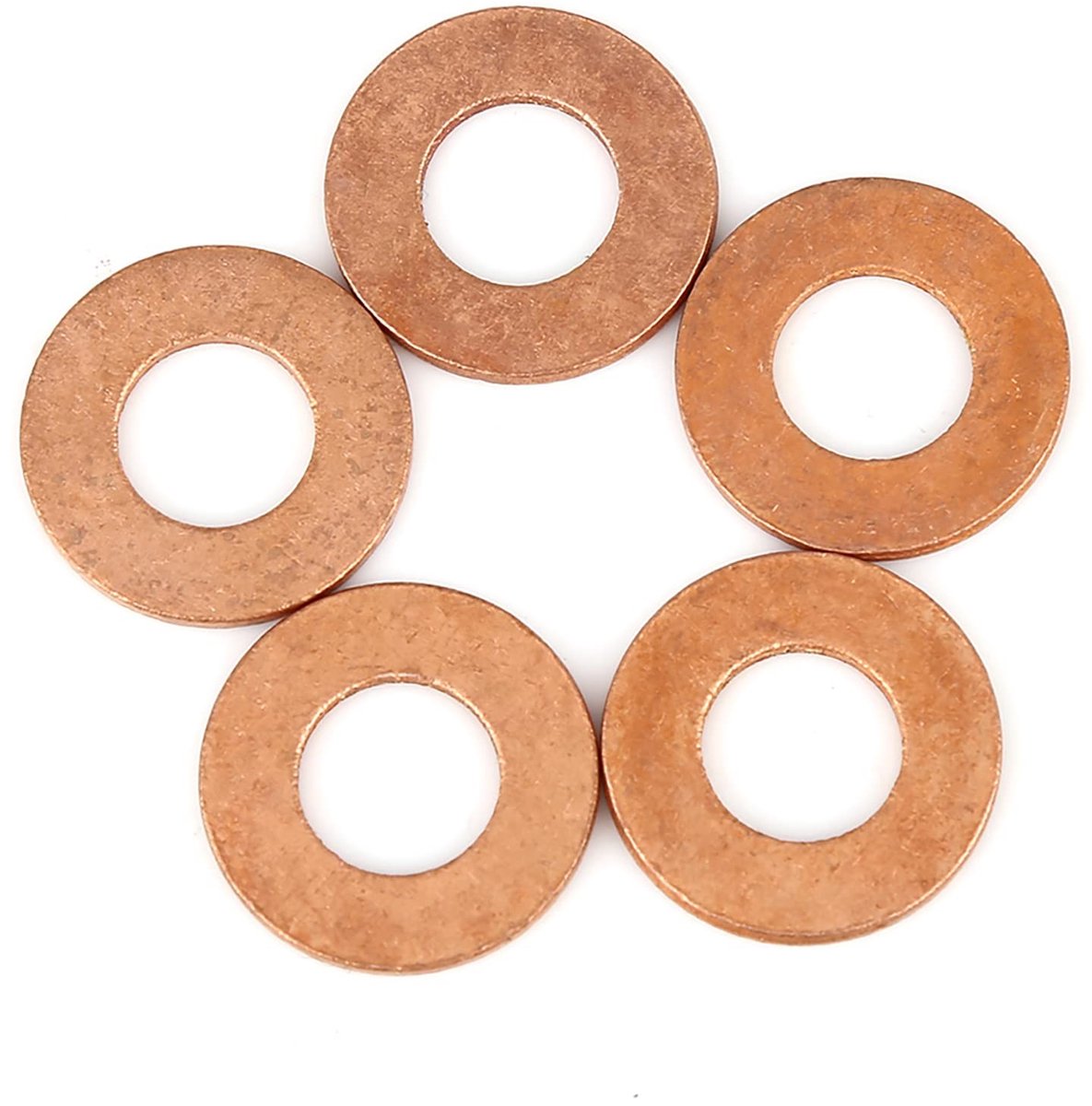 Dailygoods- Sluitring Hoogwaardige Koper - Afdichting Ring - Platte Ring - 10 x 21 x 1,5 mm - 5 Stuks - Duurzaam en Hoogspanningsbestendig - Afdichtring