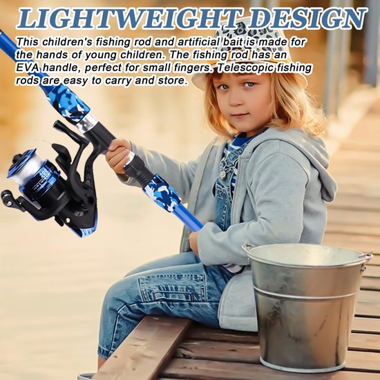 Dailygoods- Hengelset voor Kinderen - Telescopische Hengel 1,8 m - Vismolen - Hengelaccessoires - Hoogwaardige Materialen - Lichtgewicht en Flexibel - Kindervishengel van Dailygoods — afbeelding 2