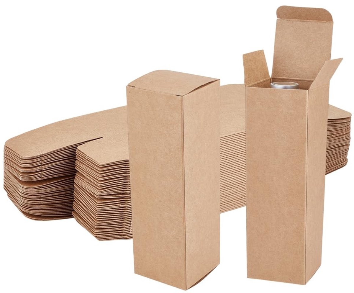 Dailygoods- Kraftdozen 50 stuks - Geschenkdozen met deksel - Rechthoekige Dozen - Verpakken van Sieraden/Snoep - 5 x 5 x 16 cm - Ambachtelijke Ervaring