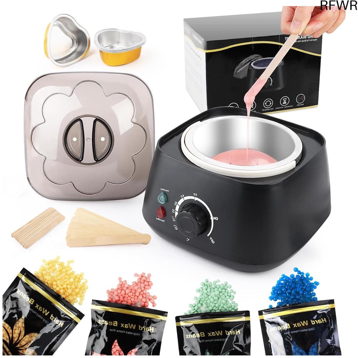 Waxverwarmer Set - Harsverwarmer Accessoires - Ongewenst Haar Verwijderen - Snelle Smelttijd - 500 ml Inhoud - Zwart