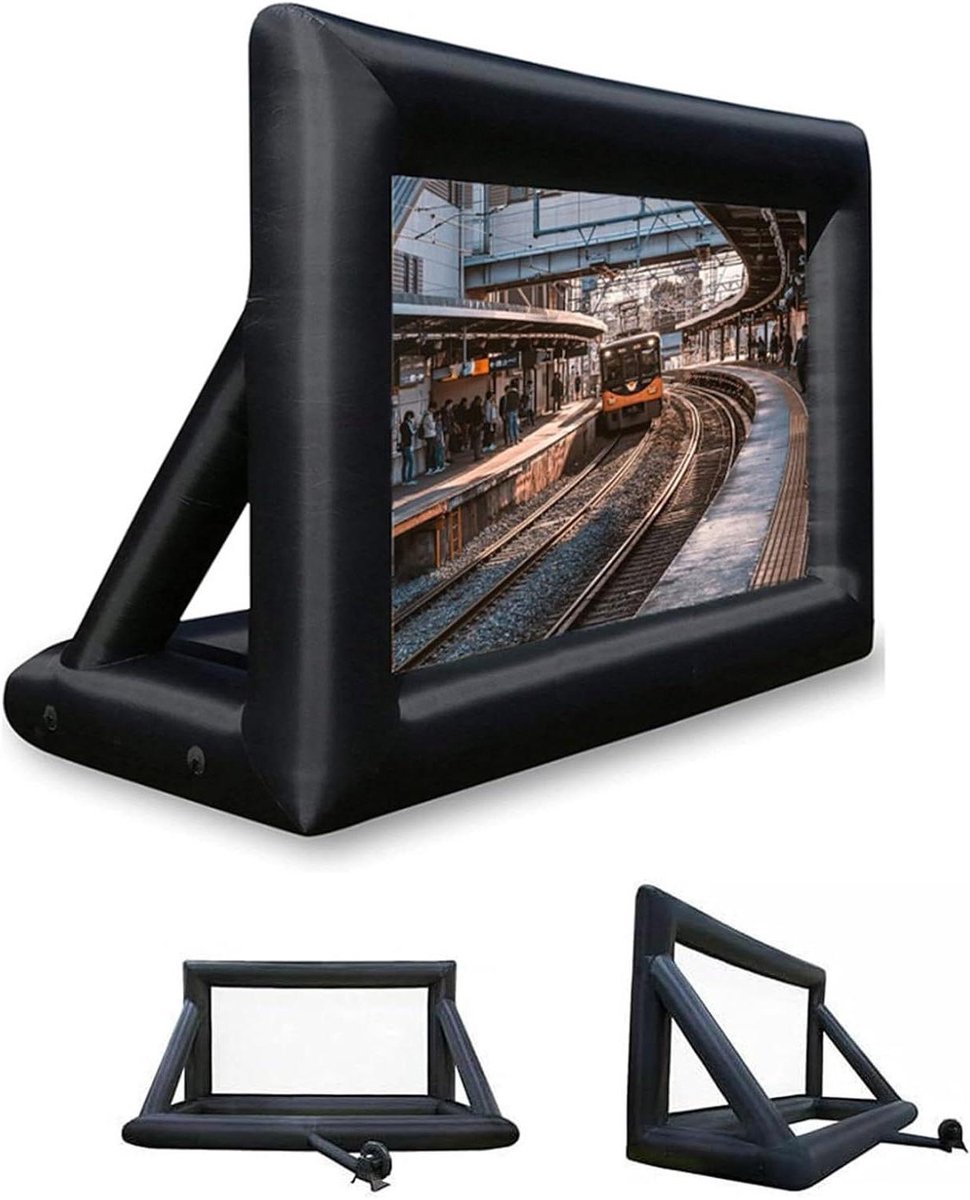 Opblaasbaar Projectiescherm - Buitenscherm Filmscherm - Buitenfilms Kijken - Snel Opgeblazen - 48 x 48 meter - Wit