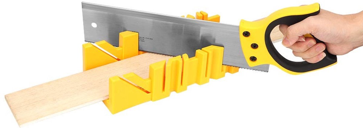 Dailygoods- Verstekdoos 12 Inch - Klemmen - Achterzaag 14 Inch - SK5-Staal - Hoek 22,5°/45°/90° - Arbeidsbesparend Ontwerp - Zaagtafel