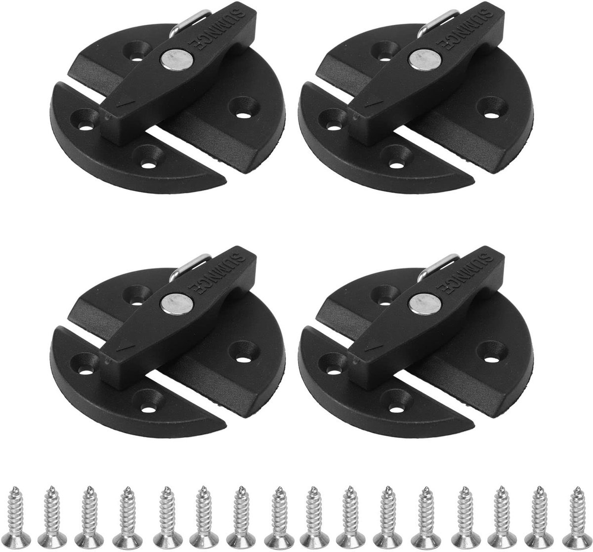 Dailygoods- Draaiknop Ronde Afwerking - Boot Deur - Kast Klink - Marine Grade 316 RVS - 4 Sets - Vergrendeling met Schroeven
