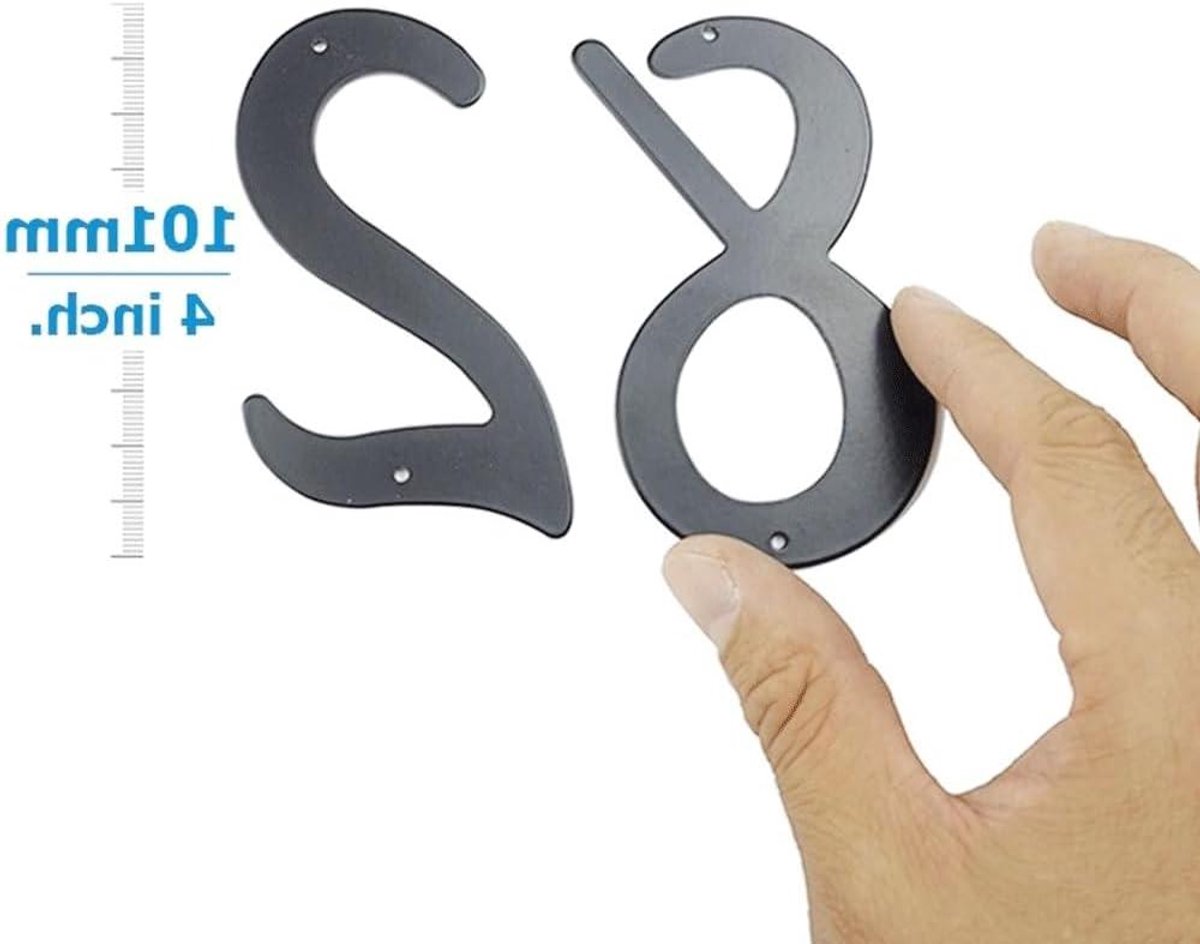 Huisnummerbord - Adrescijfer - Huis Versieren - Aluminiumlegering - 10 cm Hoog - Zwart