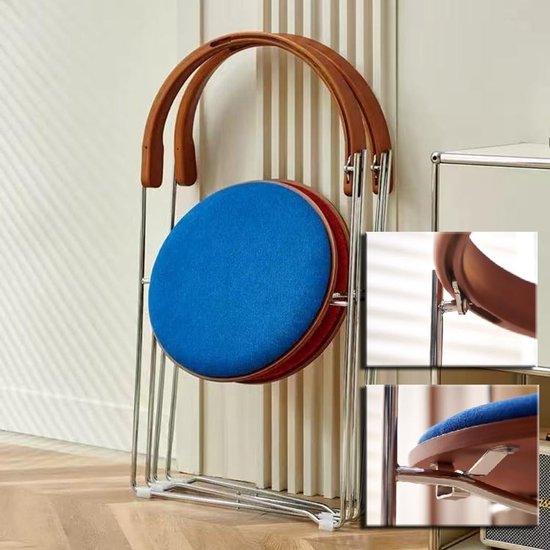 Klapstoelen - Opvouwbare stoelen - Extra zitplaatsen - Gewatteerd comfort - 100 kg draagvermogen - Blauw — afbeelding 2