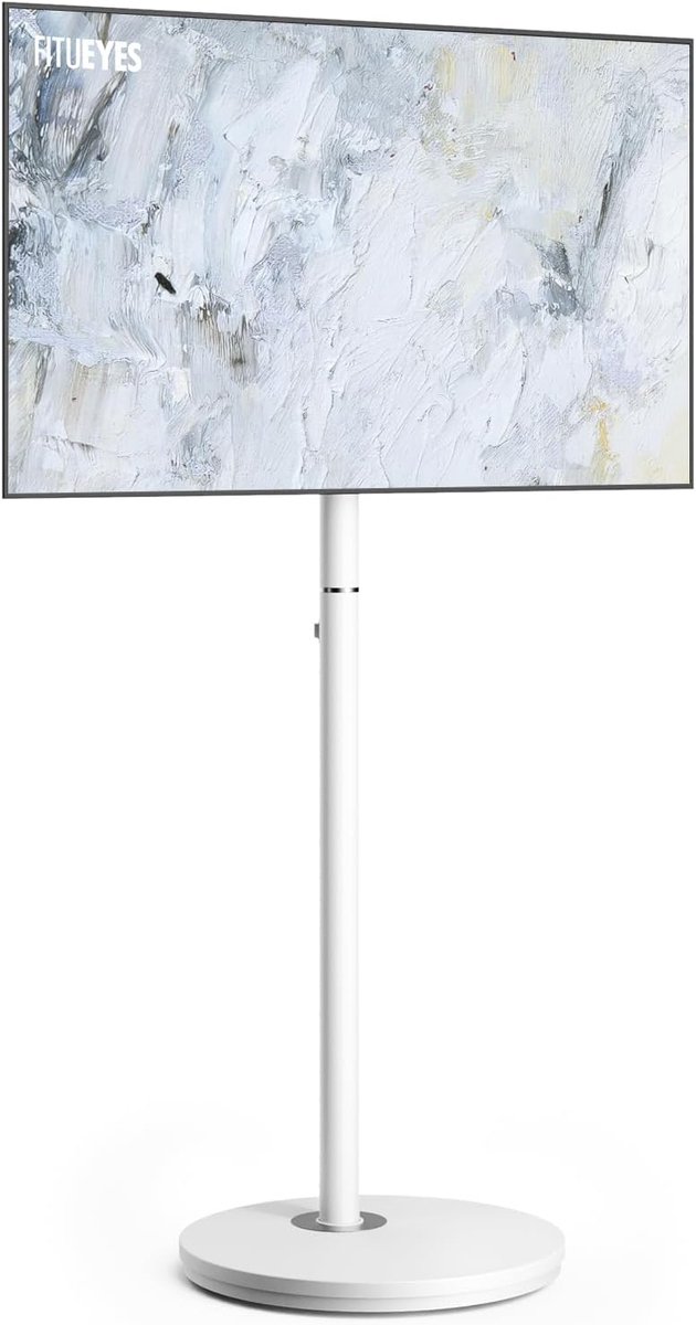 TV Standaard - Mobiele Voet - Flexibele Plaatsing - In hoogte verstelbaar - 24-48 inch - Wit
