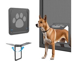 NAMSAN Pet Fly Screen Door Magnetic Dog Flap Door Lockable Pet Door for Dogs
