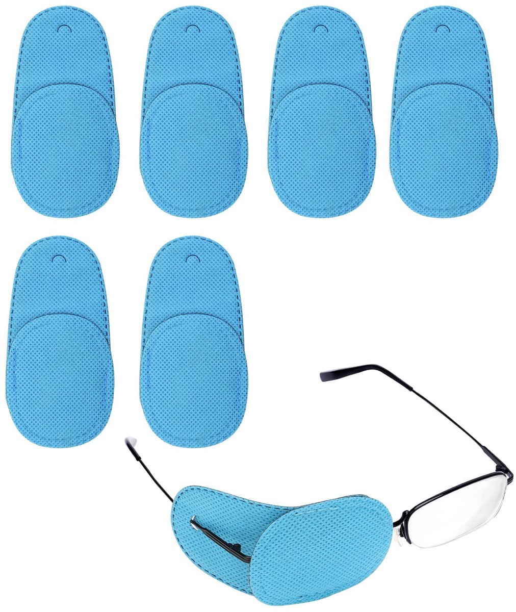 Dailygoods- Ooglapje Grote Maat - 6 Stuks - Niet-Geweven Materiaal - Verbeteren Zicht - Voor Kinderen/Volwassenen - Blauw 12,2x6,7cm - Oogpatch