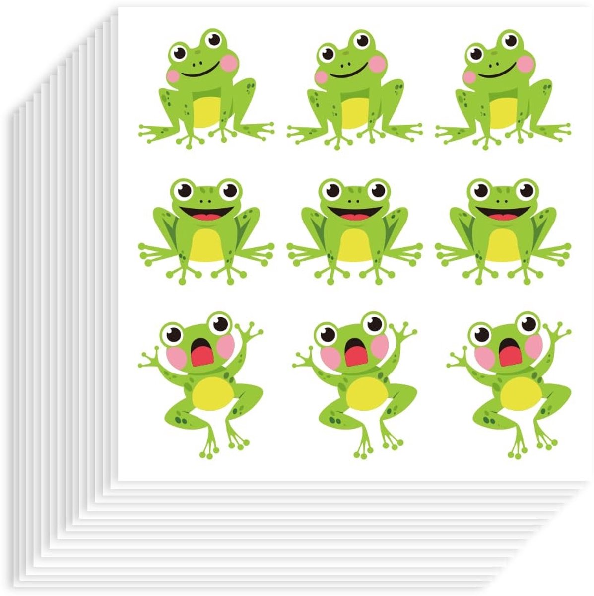 Dailygoods- Kikkerstickers 180 Stuks - Zelfklevende Papieren Stickers - Waterdichte Decoratieve Stickers - Cartoon Dier Ontwerp - Plakboek/Kalender Decor - Decoratiestickers