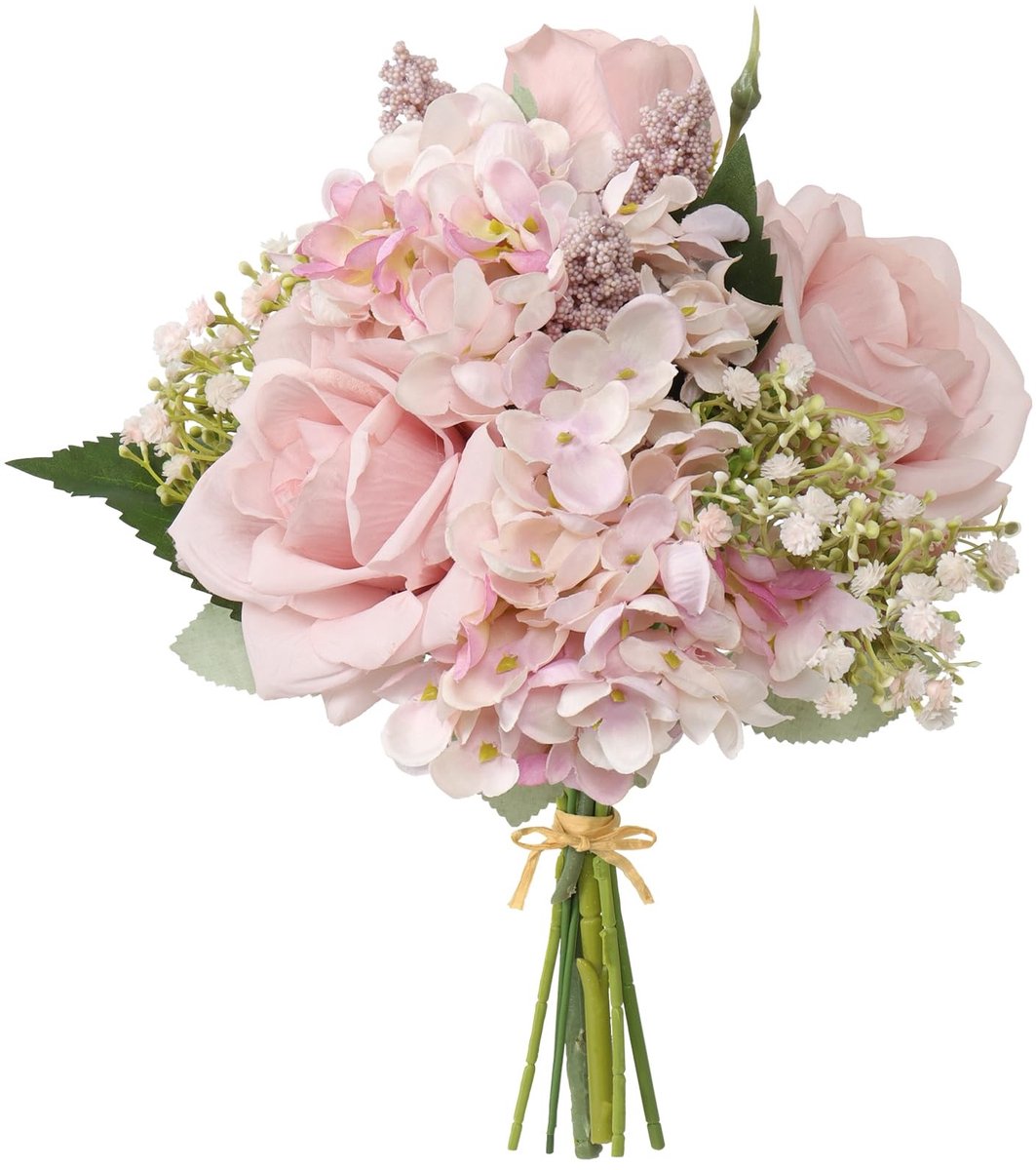 Dailygoods- Kunstbloemen Hoogwaardige Zijde - Kunstboeket met Rozen/Hortensia - Decoratie voor Thuis - Levendige Kleuren - Natuurlijk Uiterlijk - Nep Bloemen
