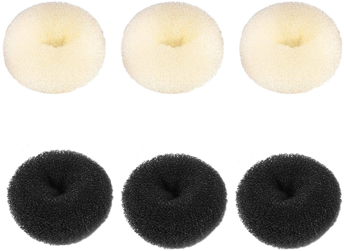 Dailygoods- Donut-haarelastiekjes 6 stuks - Donut-haarknot - Haarstyling-set - Chignon - Kapsels - Hoogwaardig nylon