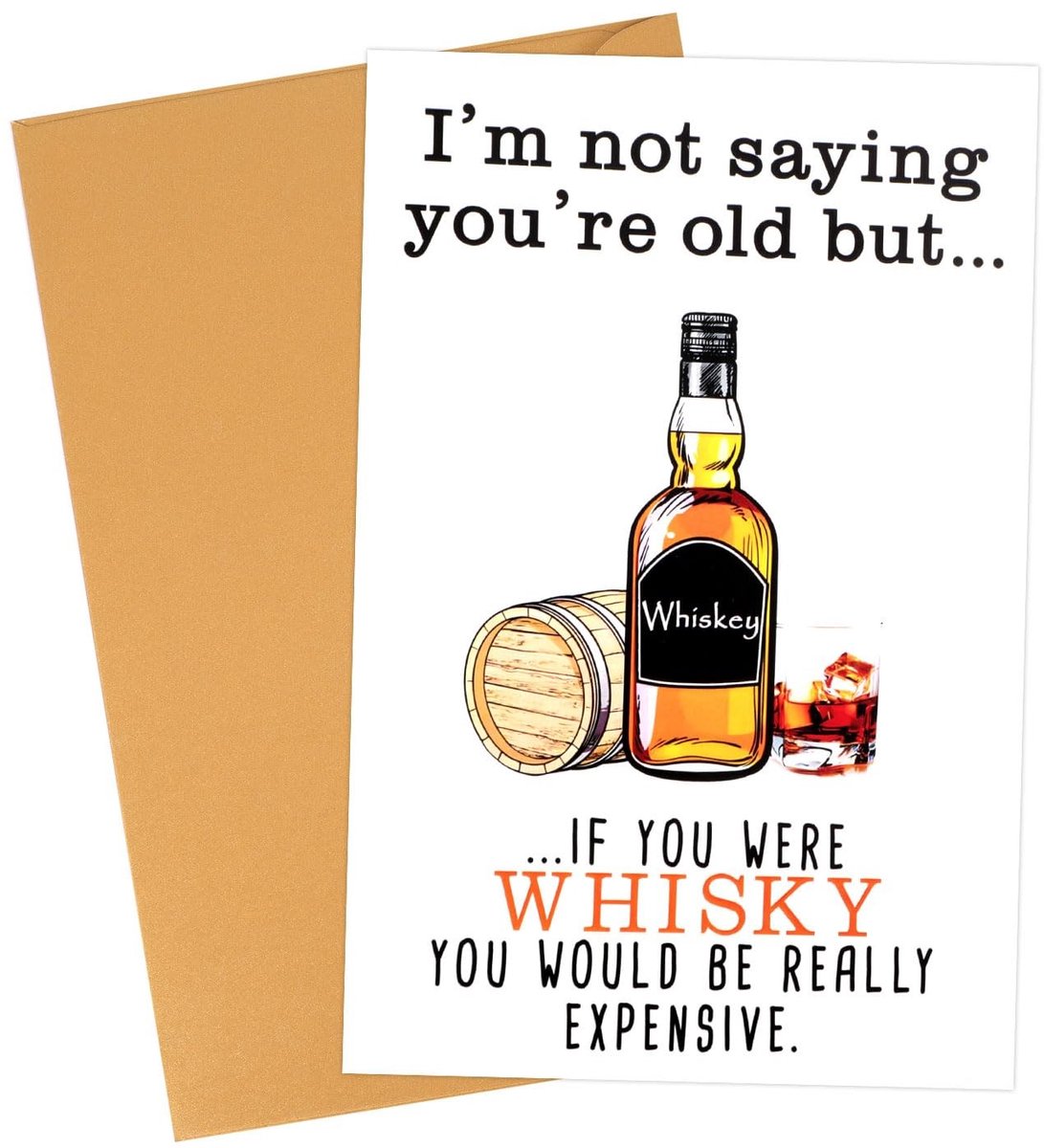 Dailygoods- Verjaardagskaart Grappig - 20,5x13,5cm - Wenskaart voor Hem/Haar - Inclusief Envelop - Diverse Kleuren - Wit Karton/Parelmoerpapier