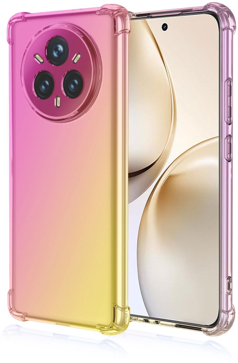 Dailygoods- Hoesje Ultra-Slank - Hoesje OPPO Realme 14 Pro+ Plus 5G - TPU Bescherming - Antislip - Schokbestendig - Transparant Gradient Kleur - Telefoonhoes