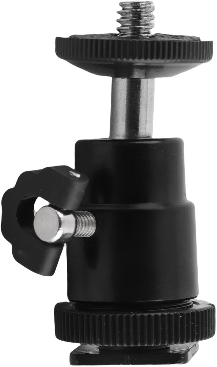 Dailygoods- Balhoofd 360 Graden - Aluminium - Corrosiebestendig - 1/4 Inch Schroefbevestiging - Maximale Belastbaarheid 2,5 kg - Afmetingen 6,5 x 4 x 2,5 cm - Camera Statief