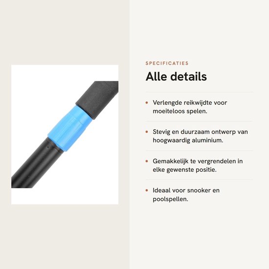 OmGoods - Dailygoody - Professionele Poolverlenger - Telescopische Keuen - Hoogwaardig Aluminium - Snooker Accessoires - Duurzaam Design - Geschikt voor Biljart... van Omgoods — afbeelding 2