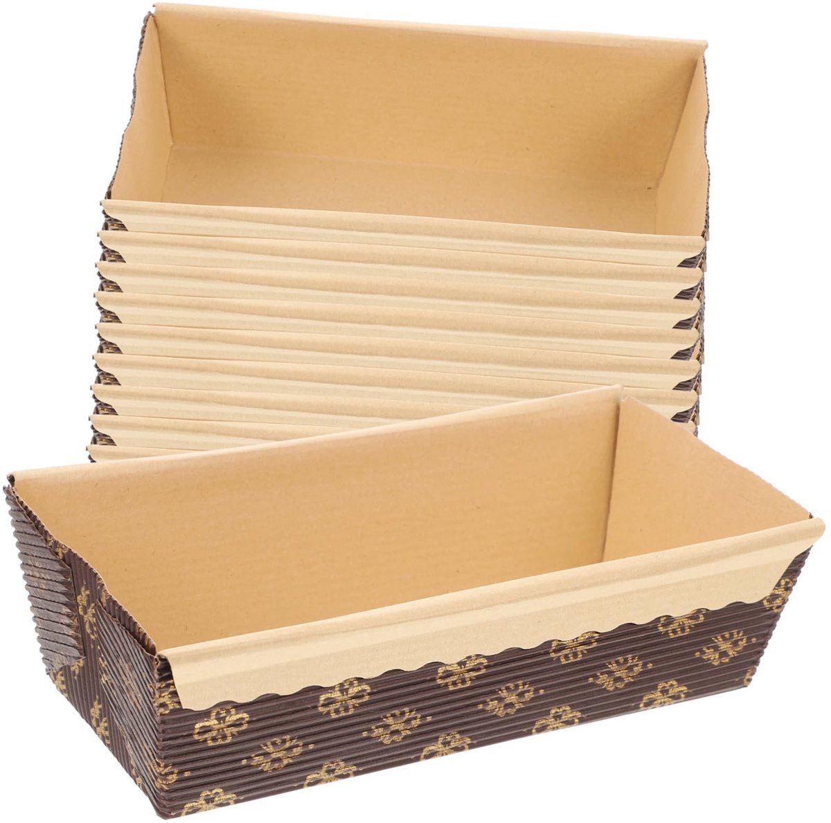 Verpakking Bakpapier Mallen - 25 Stuks - Afmetingen 15 x 6 x 5 cm