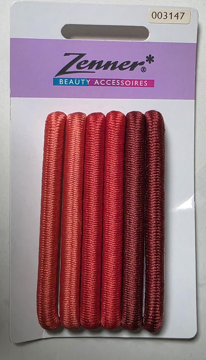 Zenner haarelastieken - 6x haarelastiek - 6mm dik - stevige elastieken voor paardenstaart of knot - rood bordeaux roze