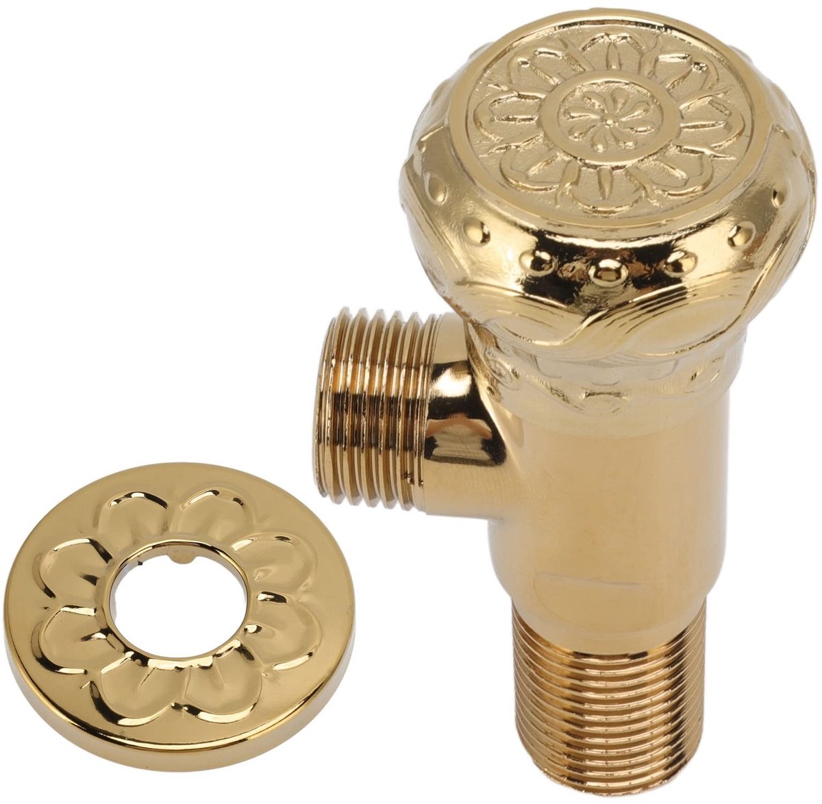 Dailygoods- Hoekstopkraan Goud Antiek - Volledig Koperen Kraan - Waterafsluitkraan - Afsluiter voor Badkamer/Keuken - Hoogwaardige Kwaliteit - Modieus Ontwerp - Waterkraan