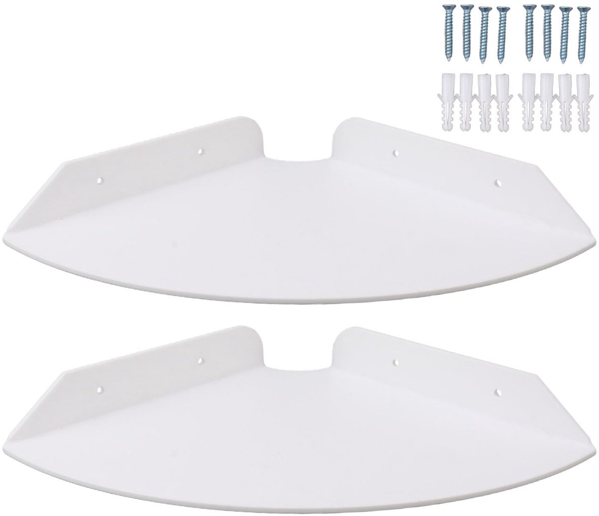 Dailygoods- Hoekplank Drijvend - Wandplank Hout - Badkamer/Keuken - Eenvoudige Installatie - Compact 3x21x21 cm - Lichtgewicht 400g