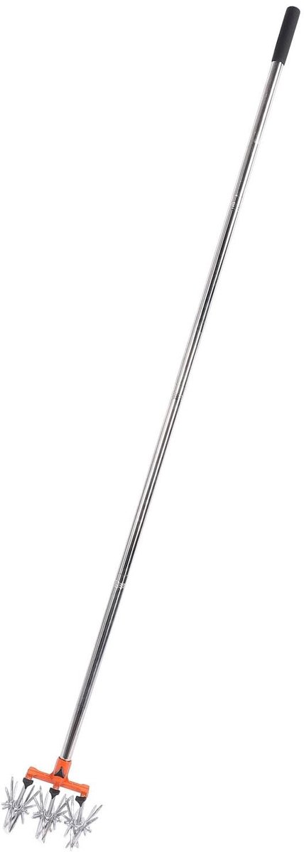 Dailygoods- Grondcultivator Verstelbare Lengte - Roterend Tuinhandgereedschap - Roestvrij Staal - Duurzaam - Ergonomische Handgreep - Slijtvast - Tuinfrees van Dailygoods — afbeelding 4