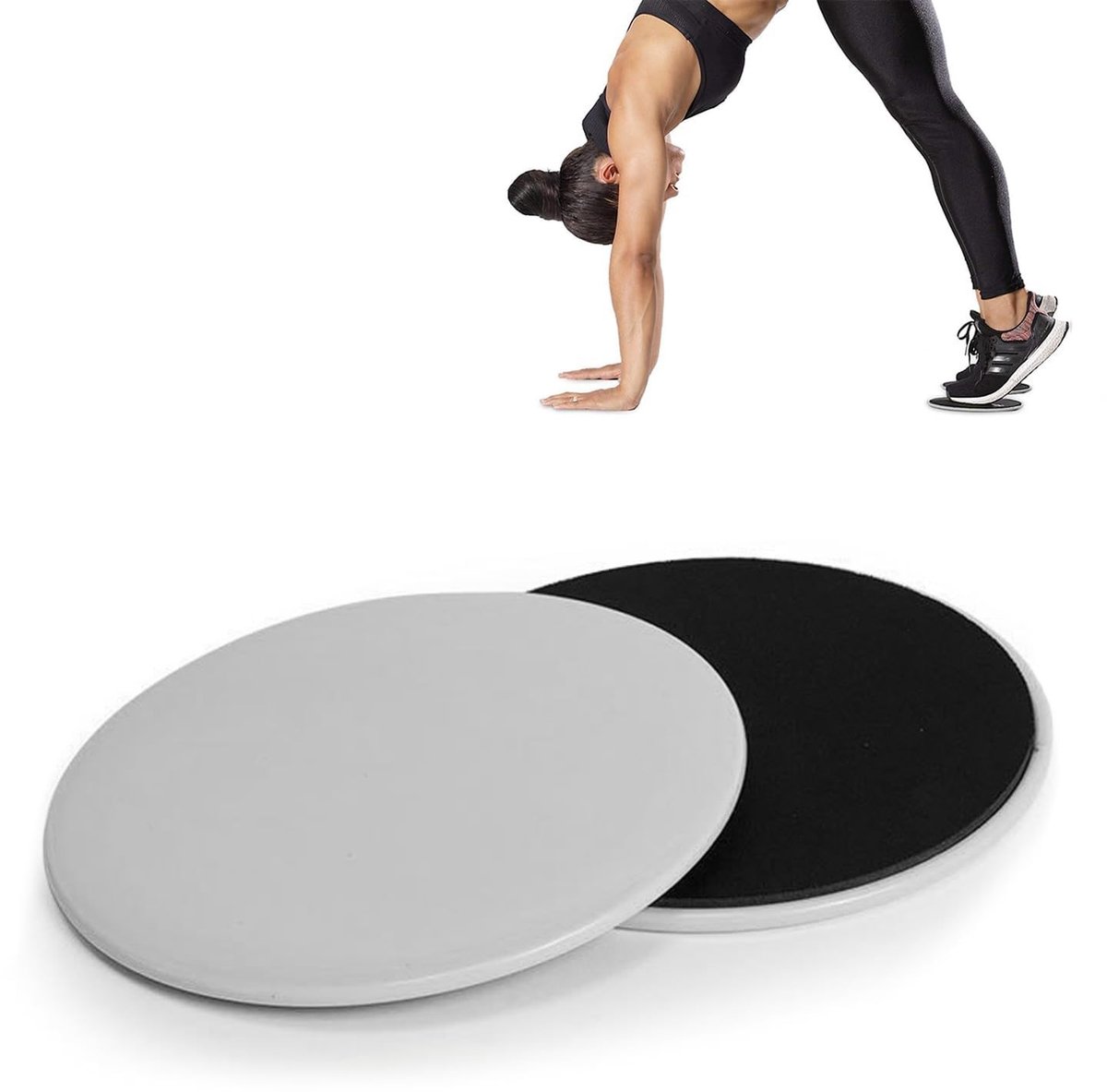 Dailygoods- Oefenglijschijven 2 Stuks - Fitness/Trainingsapparatuur - Kernversterking - Lichtgewicht - Geschikt voor Hout/Tapijt/Tegels - ABS Materiaal - Glijdende Schijven