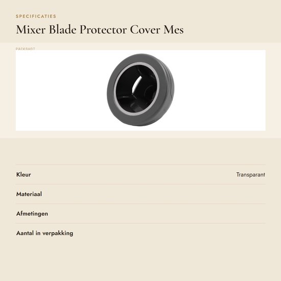 Dailygoods- Mesbescherming Naadloze Beschermer - Mes Cover - Bescherming voor Deegkneder - Geschikt voor TM5/TM6 - Duurzaam Materiaal - Eenvoudige Bevestiging - Mixerbescherming van Dailygoods — afbeelding 2