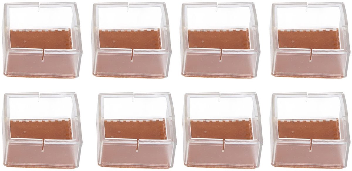 Dailygoods- Stoelpootbeschermers Antislip - 8 Stuks - Vierkante Meubelpoothoes - Siliconen - Vloerbescherming - Slijtvast en Duurzaam