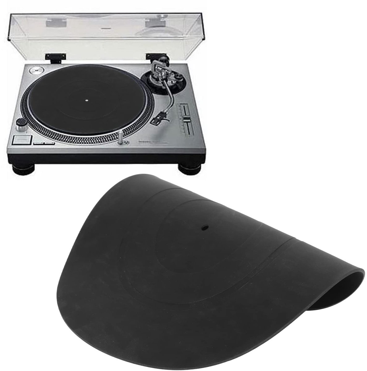 Dailygoods- Draaitafelmat Antislip - Rubber - Trillingsreductie - 12 Inch - Universeel voor LP-platenspelers - Krasbestendig - Platenspelermat