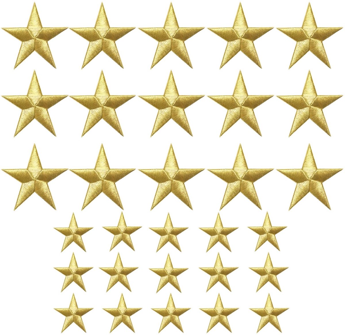 Dailygoods- Sterpatches 30 Stuks - Gouden Borduurapplicaties - Thermisch Actief - Voor Kleding/Jassen/Rugzakken - Creatief Ontwerpen/Repair - Borduurpatches