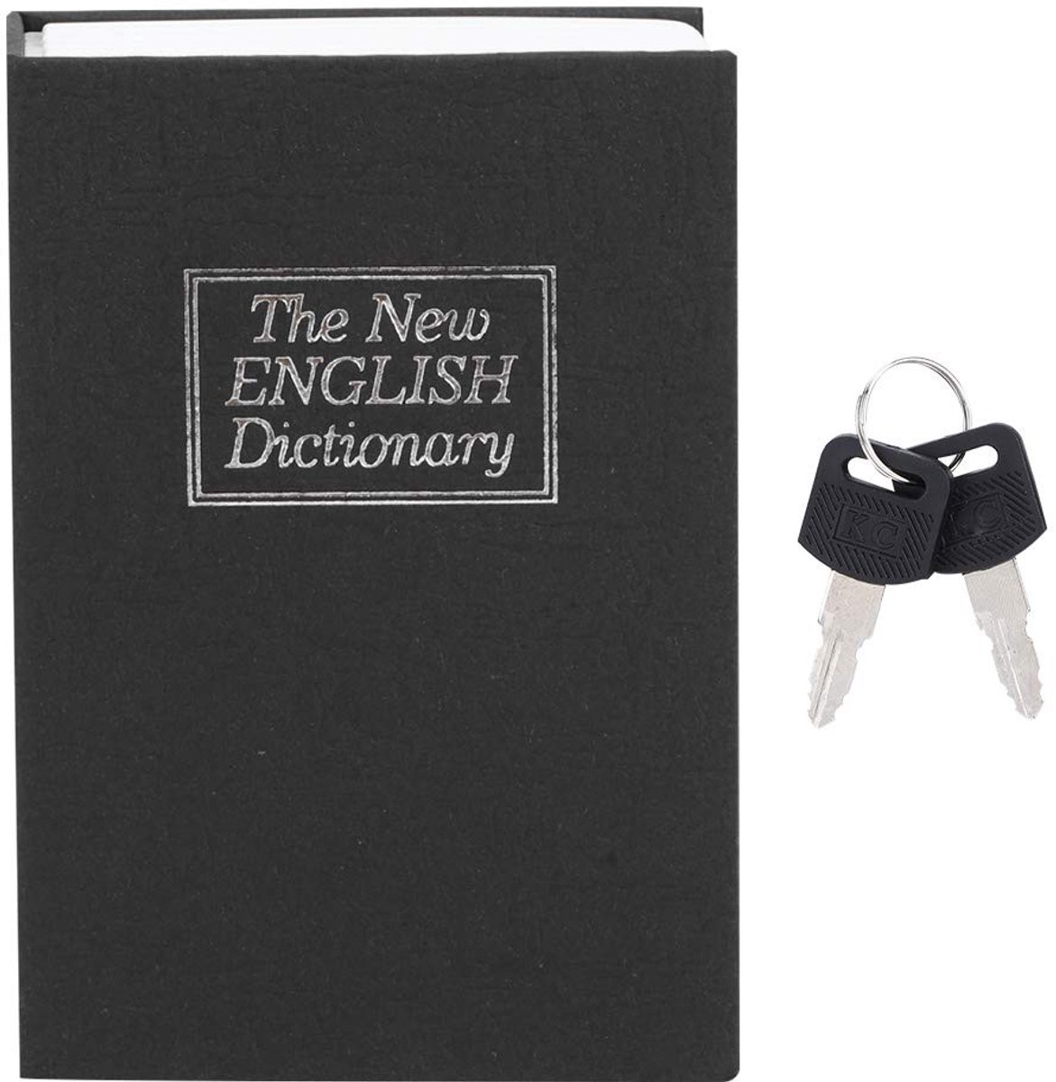 Dailygoods- Kluis Mini Boek - Veiligheidsdoos - Metalen Slot - Roestvrij Staal - Duurzaam - Verstevigd met Sleutels - Opbergdoos