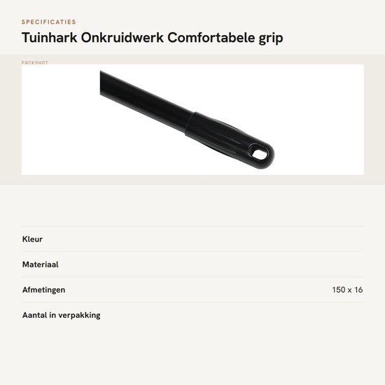 JHUBERS- Tuinhark met comfortabele grip - Roestvrij staal - Praktisch - Eenvoudig te gebruiken - 3 secties - Ideaal voor planten van groenten - Onkruidbestrijdingshark van Jhubers — afbeelding 4