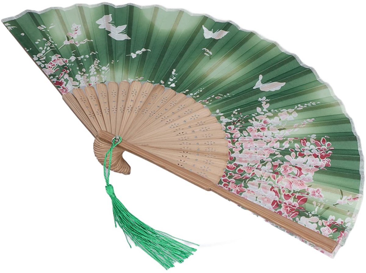 Dailygoods- Japanse Waaier Duurzaam Bamboe - Vouwbaar - Decoratie - Verjaardagscadeau - Br