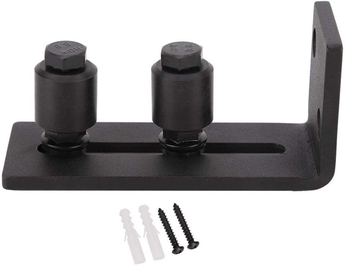 Dailygoods- Vloergids - Verstelbare Carbon Stalen Ondergeleider - Geschikt voor 3 Inch Dikke Deuren - Ultra-Vloeiende Rollers - Eenvoudige Installatie - Duurzaam Ontwerp - Deurgids