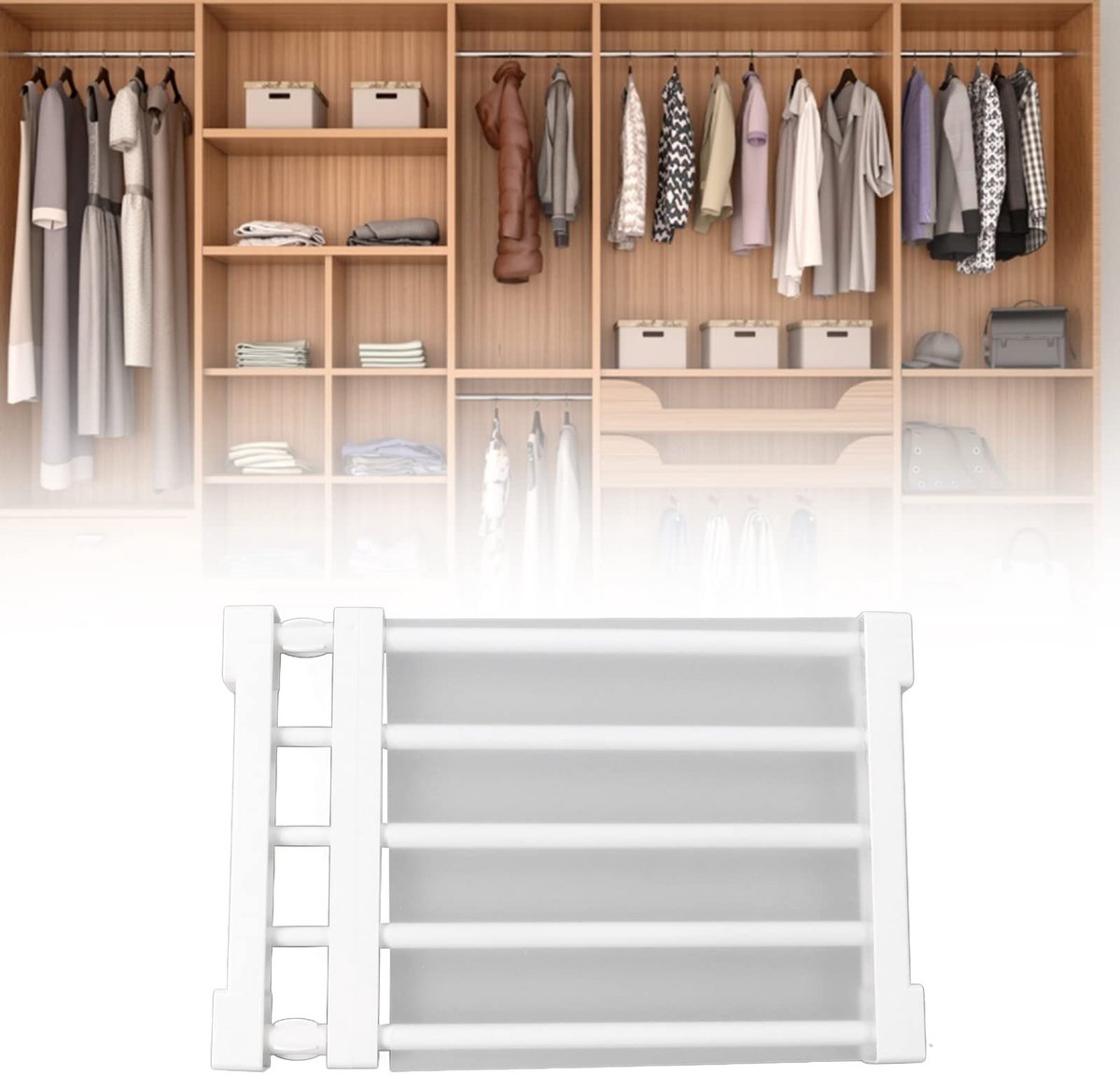 Dailygoods- Planken Verstelbaar - Kast Plank - Kast Opslag Organisator - Spanstang - Keuken/Slaapkamer - Premium Materiaal - Opbergrek