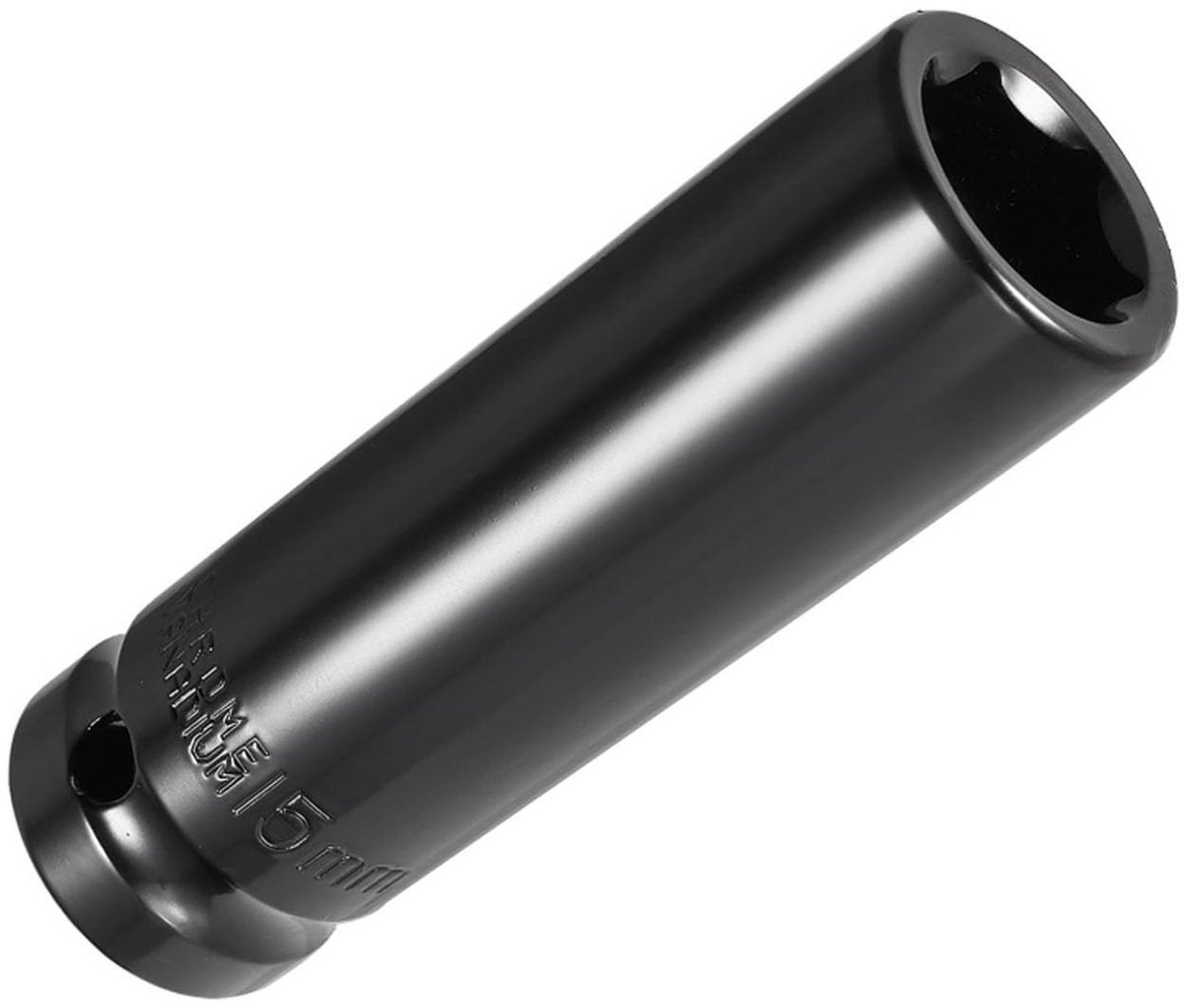 Dailygoods- Impact Socket Diep - 1/2 Aandrijving - 15mm - 6-Punt - Chroom-Vanadiumstaal - Corrosiebestendige Afwerking - Dopsleutel