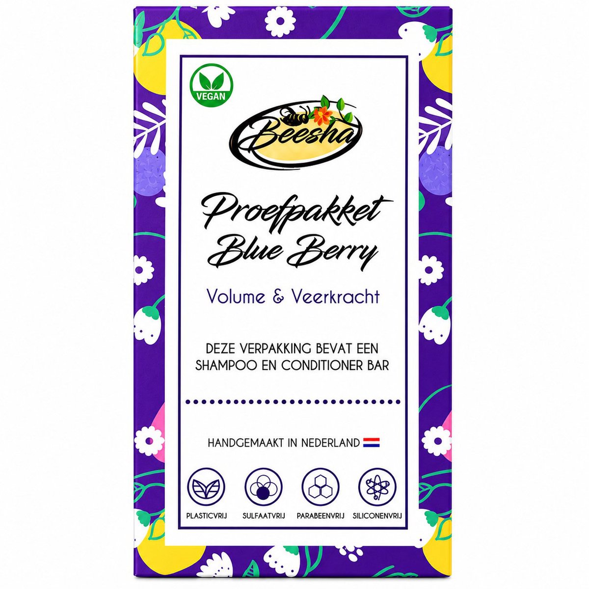 Beesha - Proefpakket Blueberry Duo - Vegan - Sulfaatvrij - Parabeenvrij - CG Proof
