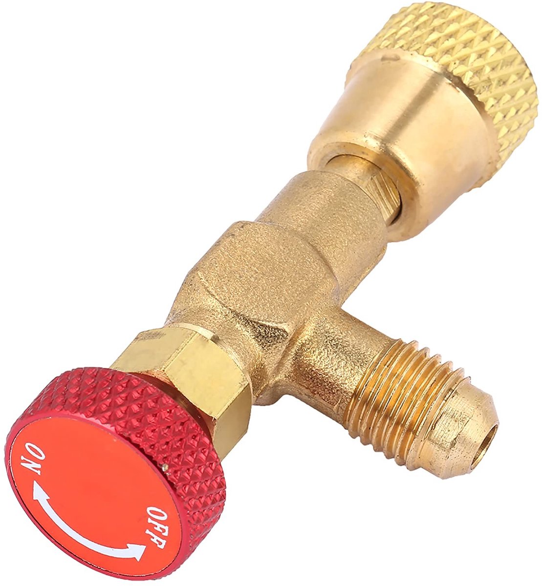Dailygoods- Flow Control Valve - R410A Afsluitklep - Veiligheidsklep - Voor Koelmiddel - Messing - 1/4'' - 5/16 - Regelklep