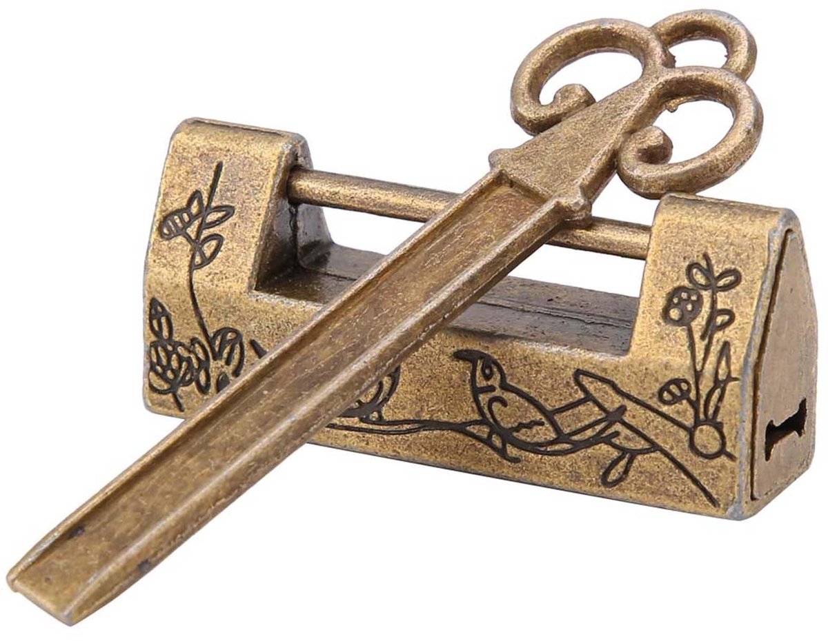 Dailygoods- Hangslot Retro - Hangslot Cijferslot - Hangslot met Sleutel - Hangsloten - Hangslot Buiten - Antiek Ontwerp van Zinklegering - Padlock