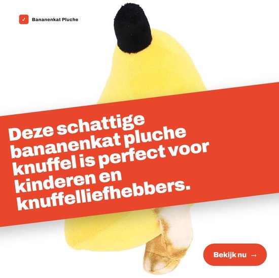 Bananen Speelgoed Pluche Knuffel - Bananenkat - Stressverlichtend Dier - Thuisdecoratie - Premium Pluche - 30 cm — afbeelding 4