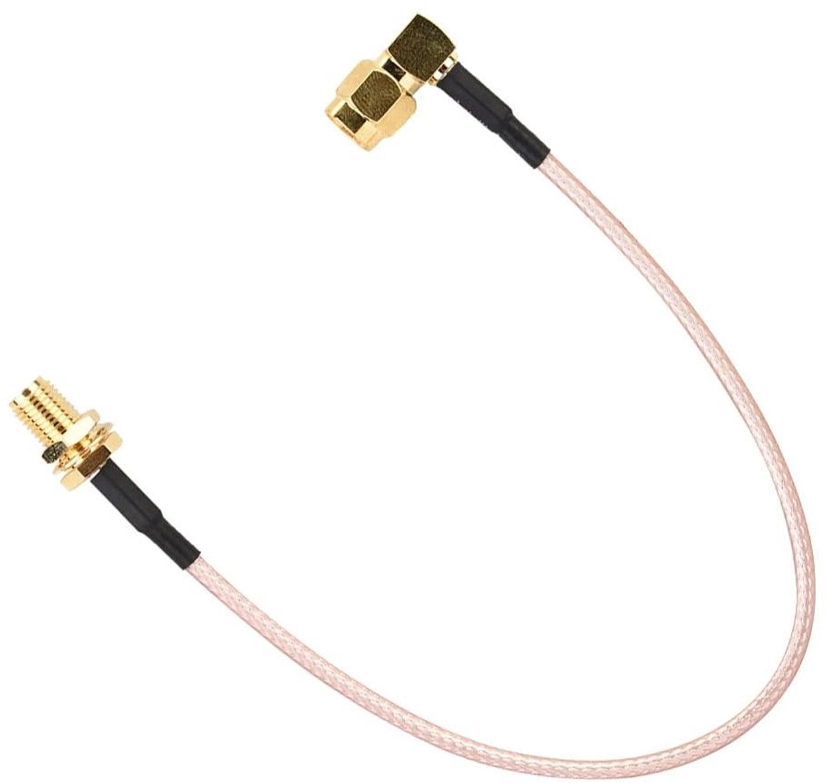 Coaxiale RF Jumper Kabel - Antenne Verbinding - Draadloze Netwerk - Militaire RG316 Kwaliteit - 20 Cm - Zwart