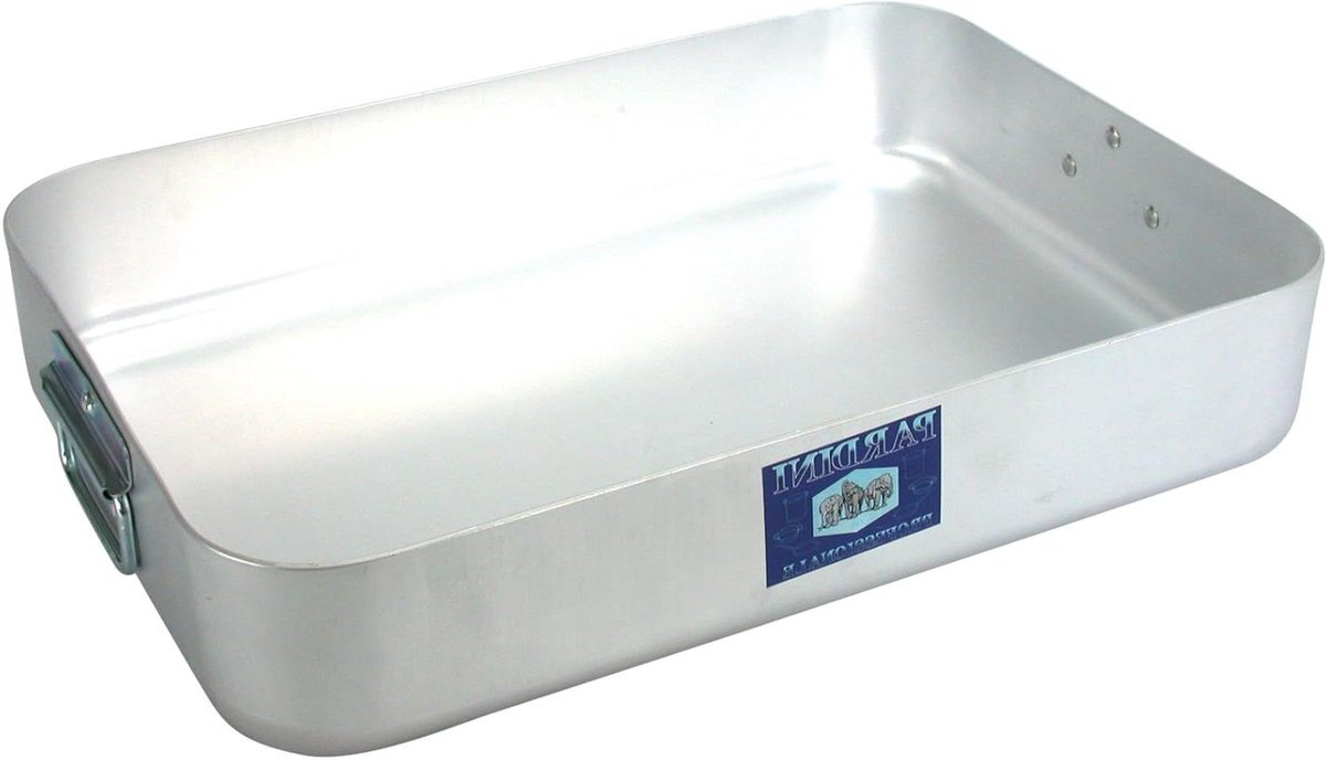 Braadslede Aluminium - Ovenschaal Rondo - Grote Maaltijden Bereiden - Met Deksel - 35 cm - Grijs