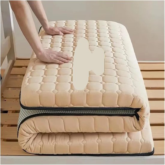 Futon Matrasbeschermer - Tatami Slaapmat - Comfortabel Slapen - Opvouwbaar Design - 150x190 cm - Natuurlijk — afbeelding 5