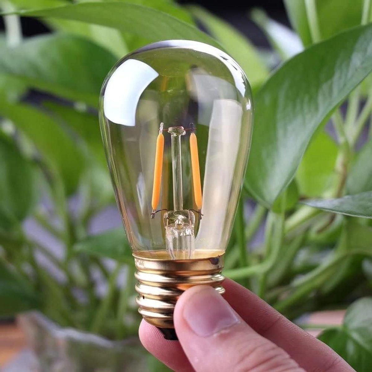 Led Gloeilamp - Amberglas Lamp - Sfeerverlichting Creëren - Antieke Stijl - E27 Fitting - Warmgeel
