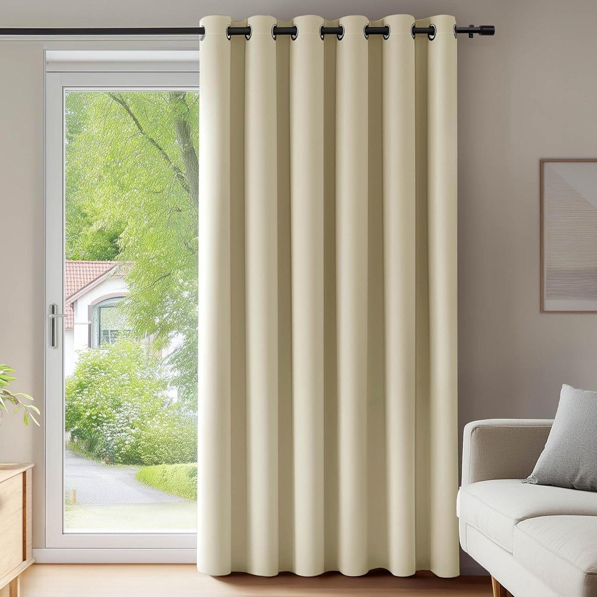 Verduisterende Gordijnen - Ondoorzichtige Gordijnen - Woonkamer Verfraaien - Warmtewerende Stof - 203x214 cm - Beige