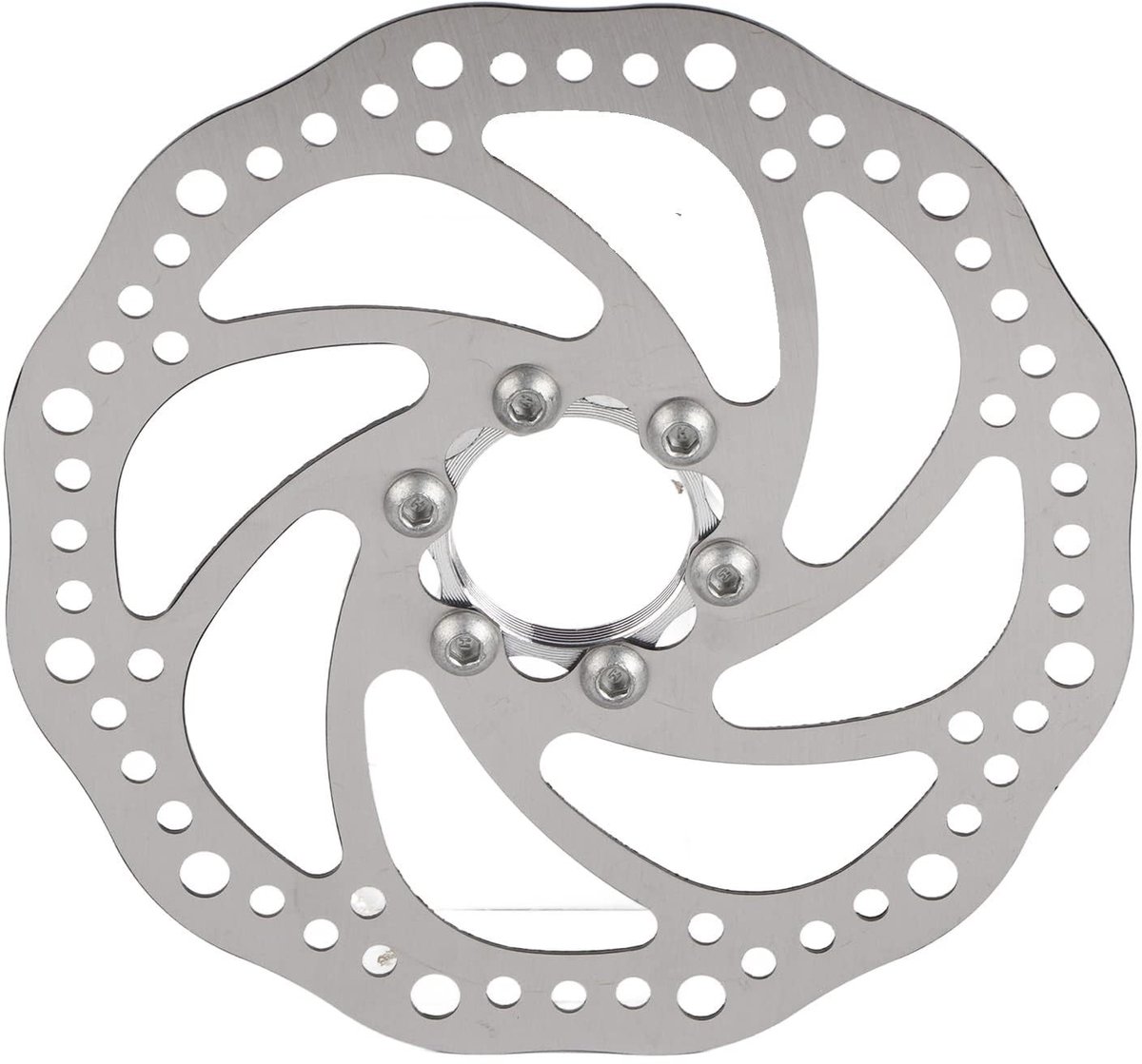 Dailygoods- Schijfrem 160 mm - Roestvrij Staal - Schijfrem met 6 Schroeven - Betrouwbaar - Slijtvast - Goede Warmteafvoer - Remschijf