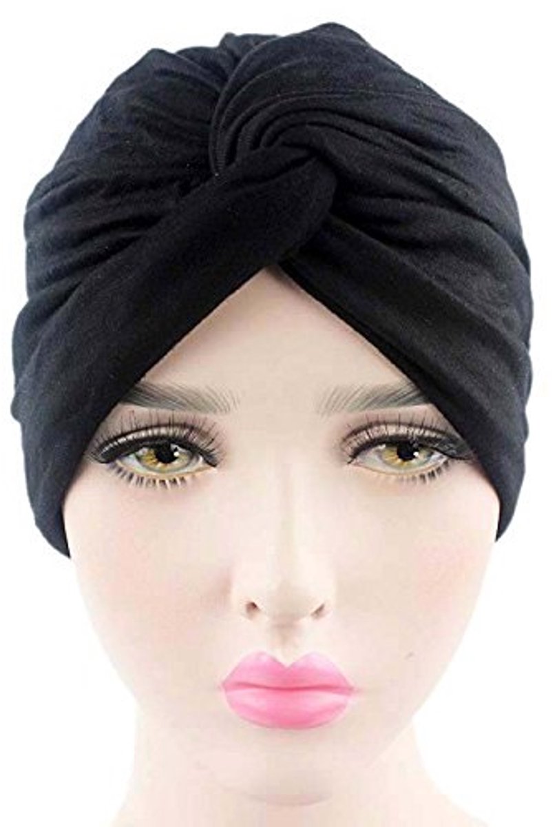 carmdering - Slaaphoed - Chemo Hoofdbedekking - Dagelijks Hoofddeksel - Vooraf Gebonden Knoop - Elastische Achterkant - Polyester-Katoenmix - Huidvriendelijk En Ademend - Ideaal Voor Gevoelige Hoofdhuid - 1 Stuk