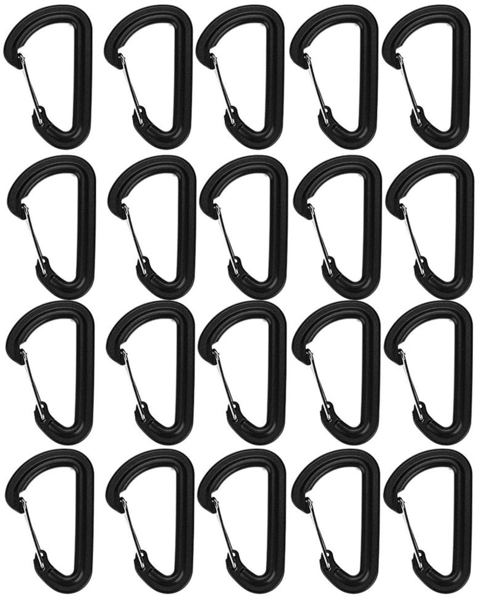 Dailygoods- Karabijnhaak Set 20 Stuks - Duurzaam POM-Materiaal - Sleutelhanger - Outdoor Gesp - Compact Ontwerp - Veerbelaste Poort