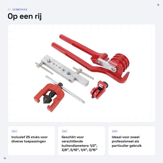 Remleiding Reparatiekit - Leiding Gereedschap - Auto Onderhoud - Professioneel Affakkelgereedschap - 3/16 Inch - Metaal — afbeelding 2